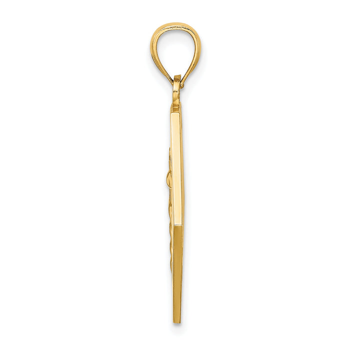14K Textured Back Caduceus Medical Disc-K8315