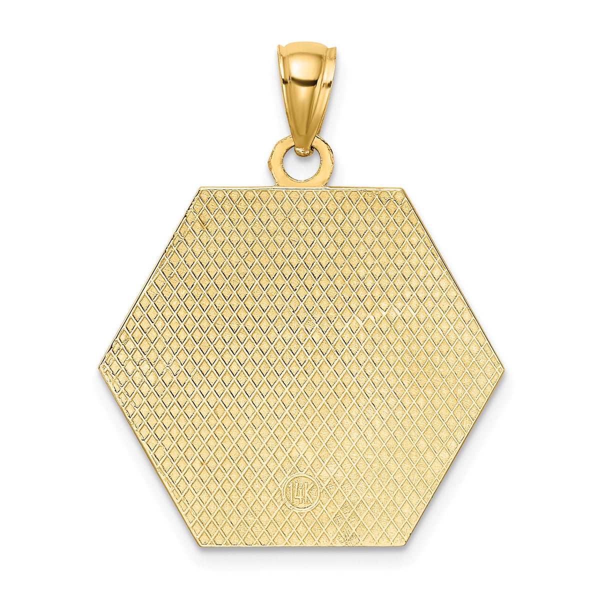 14K Textured Back Caduceus Medical Disc-K8315