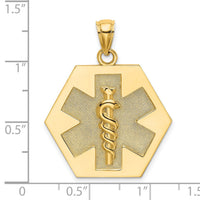 14K Textured Back Caduceus Medical Disc-K8315