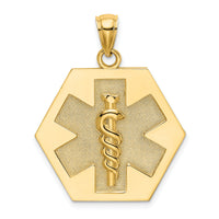 14K Textured Back Caduceus Medical Disc-K8315