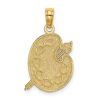 14K Engraved Textured Painters Pallet Charm-K8320