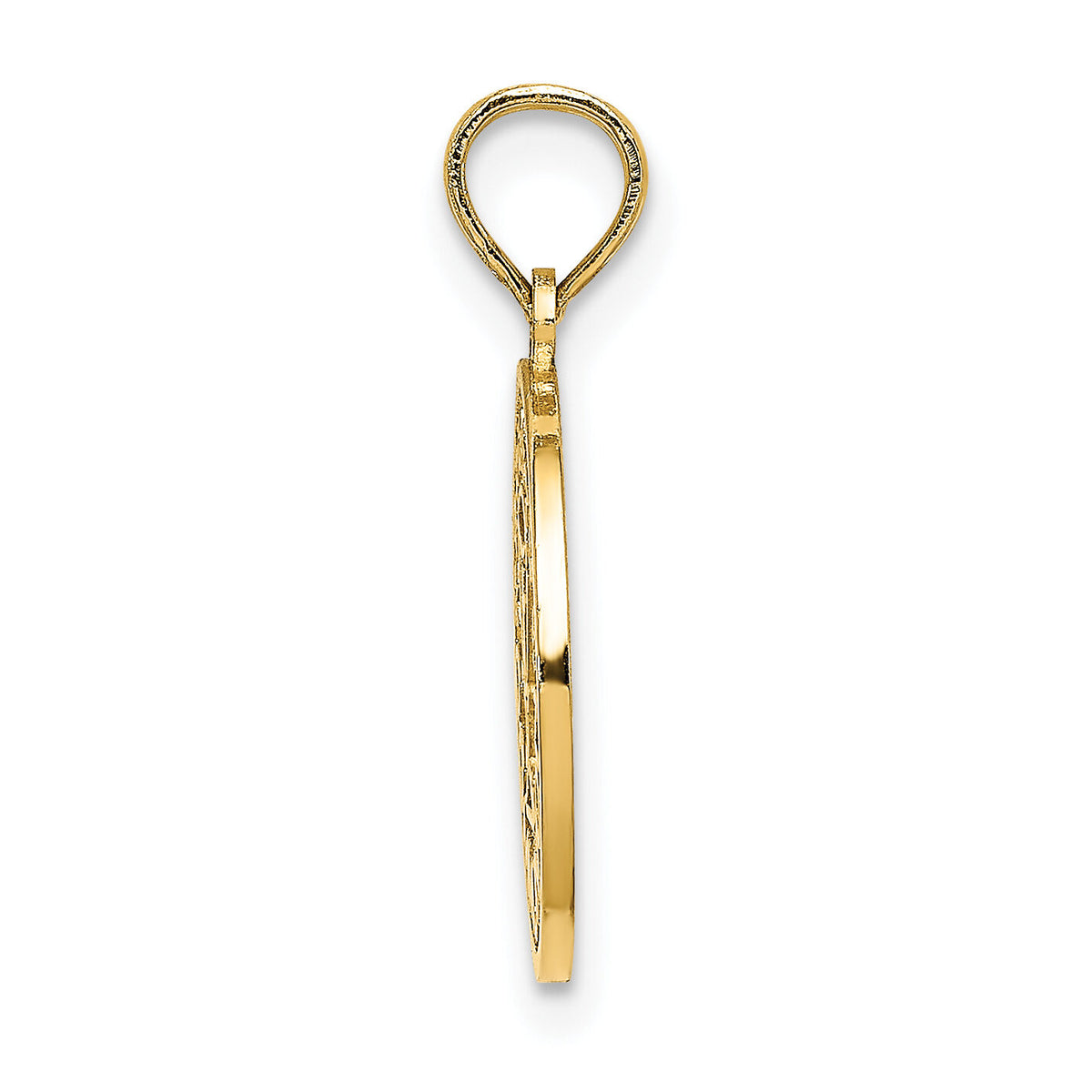 14K Textured Communion Cup on Round Disc Charm-K8322