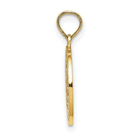 14K Textured Communion Cup on Round Disc Charm-K8322