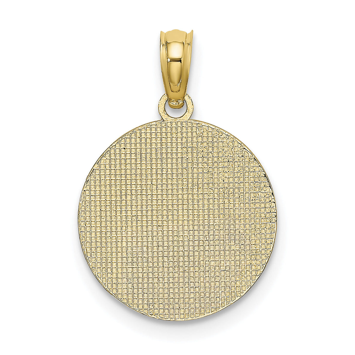 14K Textured Communion Cup on Round Disc Charm-K8322