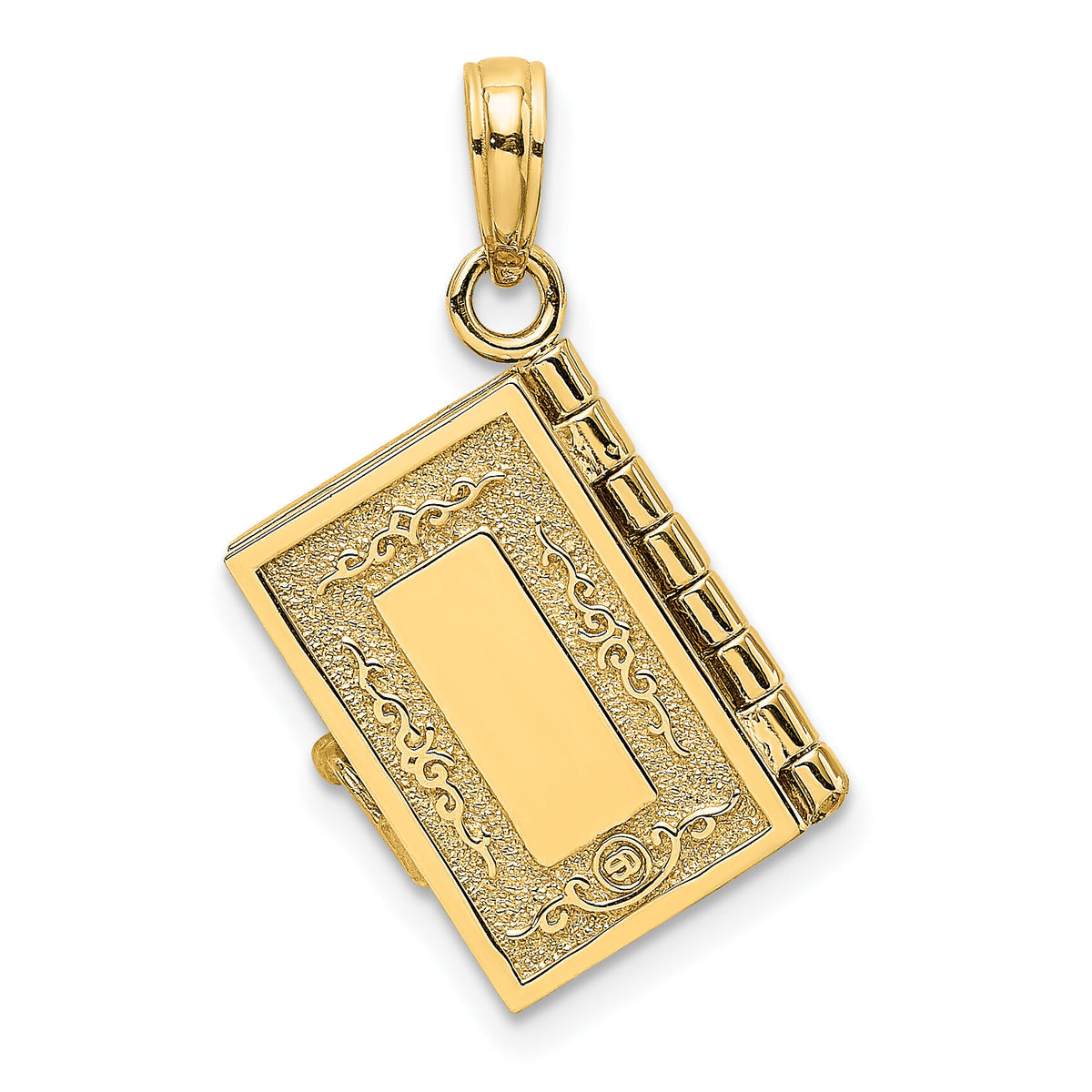 14K 3-D Moveable Pages Holy Bible w/ Lords Prayer Charm-K8323