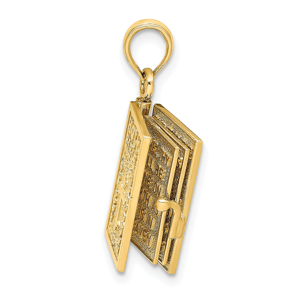 14K 3-D Moveable Pages Holy Bible w/ Lords Prayer Charm-K8323