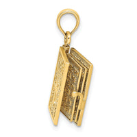 14K 3-D Moveable Pages Holy Bible w/ Lords Prayer Charm-K8323