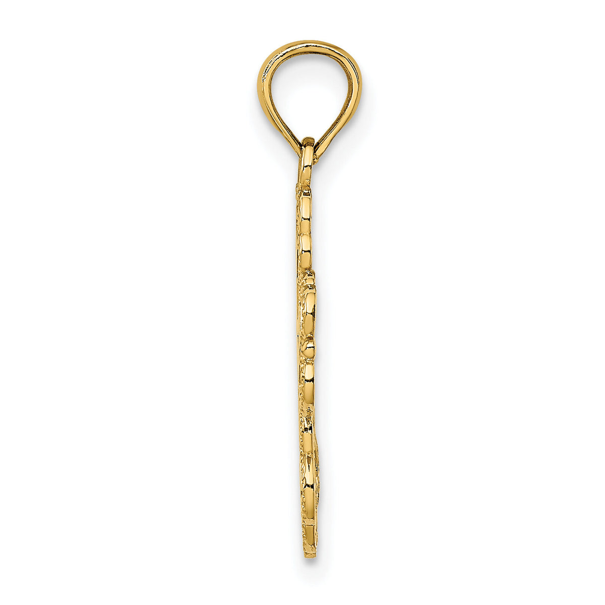 14K Beaded Lace Trim Cross Charm-K8324