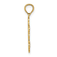 14K Beaded Lace Trim Cross Charm-K8324