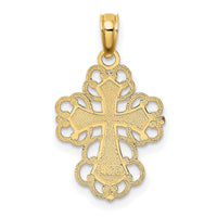 14K Beaded Lace Trim Cross Charm-K8324
