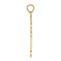 14K Double Sided Engraved Cross Charm-K8325