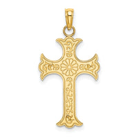 14K Double Sided Engraved Cross Charm-K8325