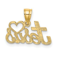 14K LOVE JESUS Script Charm-K8326