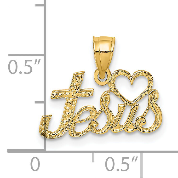 14K LOVE JESUS Script Charm-K8326