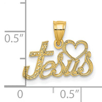 14K LOVE JESUS Script Charm-K8326