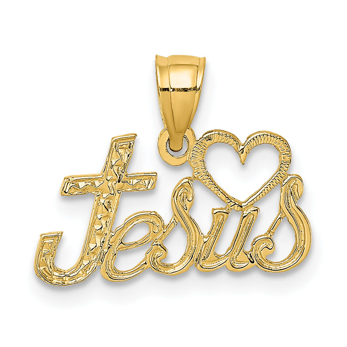 14K LOVE JESUS Script Charm-K8326