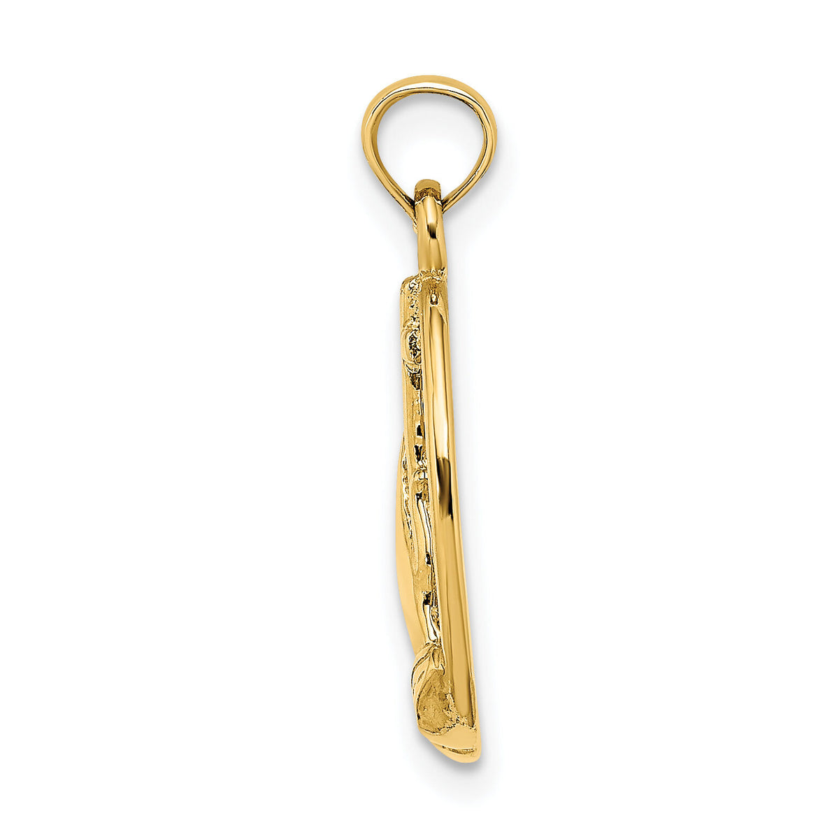 14K Praying Hands and Cross In Oval Charm-K8327