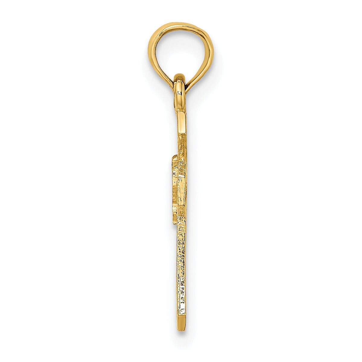 14K Cut-Out Cross w/ Dove Charm-K8329