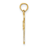 14K Cut-Out Cross w/ Dove Charm-K8329