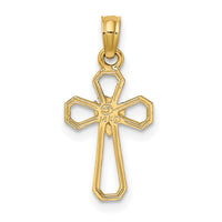 14K Cut-Out Cross w/ Dove Charm-K8329