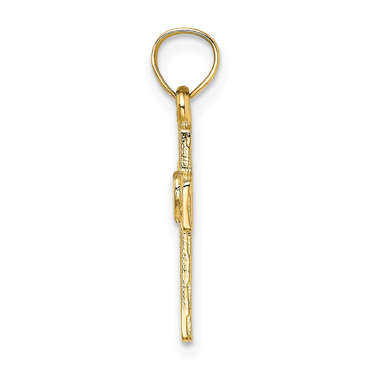 14K Cut-Out Cross w/ Heart Charm-K8331