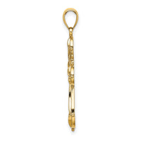 14K Cut-Out Shapes Fancy Cross Charm-K8332