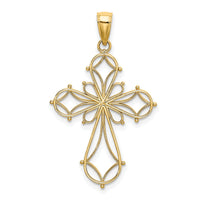 14K Cut-Out Shapes Fancy Cross Charm-K8332