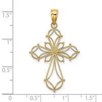 14K Cut-Out Shapes Fancy Cross Charm-K8332