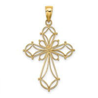 14K Cut-Out Shapes Fancy Cross Charm-K8332