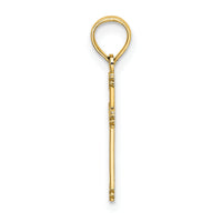 14K Textured w/ Center Heart Small Cross Charm-K8333