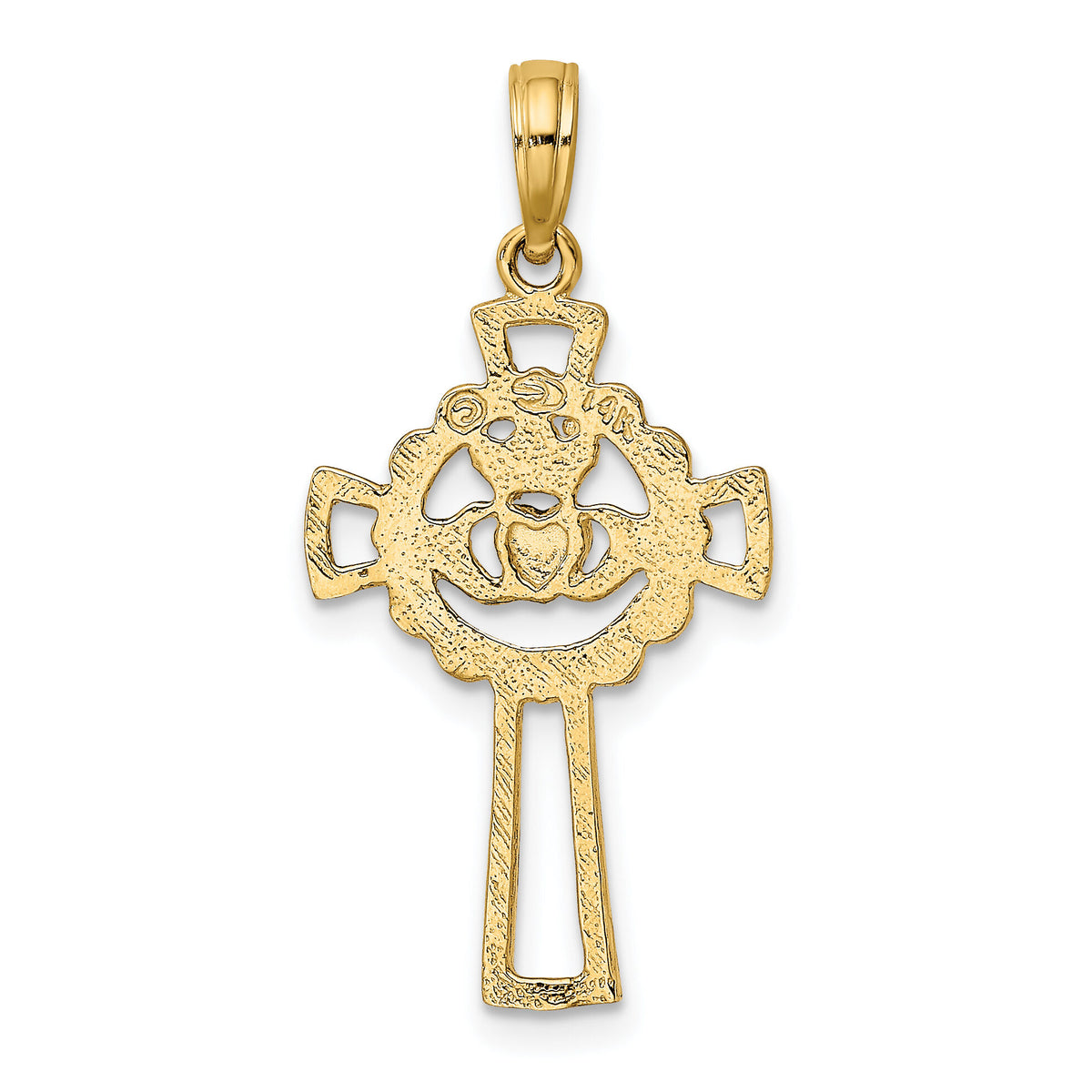 14K Claddagh Cross Charm-K8335