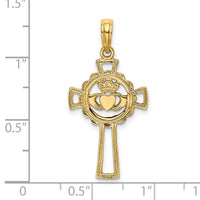 14K Claddagh Cross Charm-K8335