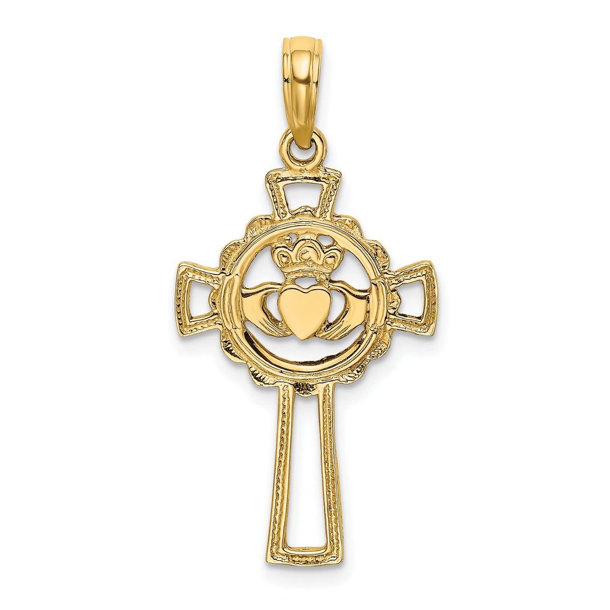 14K Claddagh Cross Charm-K8335