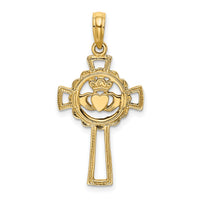 14K Claddagh Cross Charm-K8335
