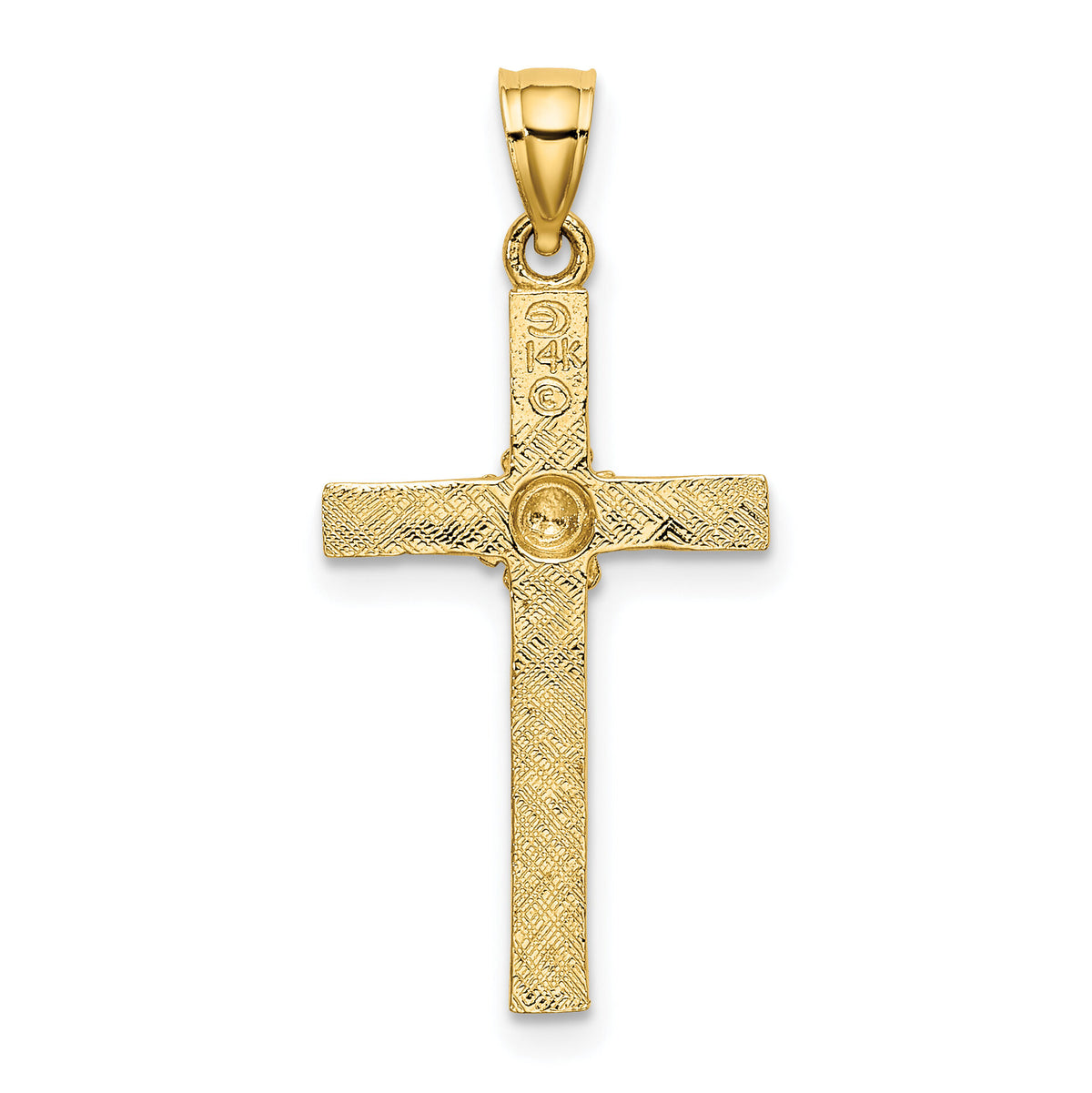 14K Cross w/ Flower Charm-K8336