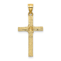 14K Cross w/ Flower Charm-K8336