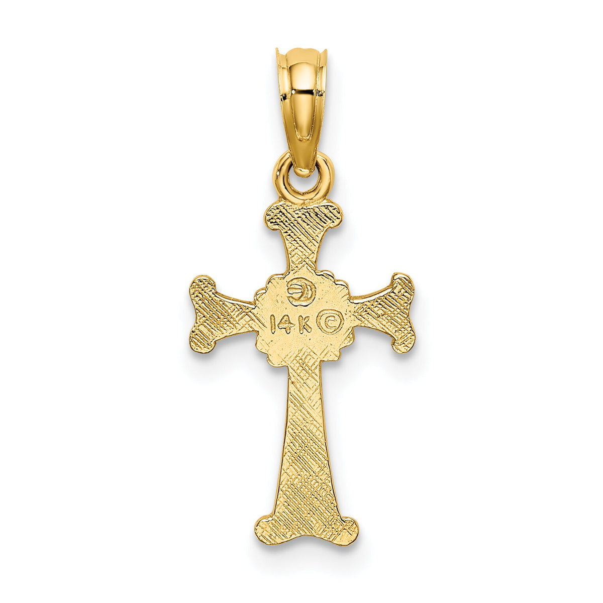 14K 4-Leaf Clover Cross Charm-K8337