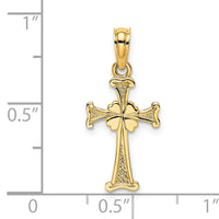 14K 4-Leaf Clover Cross Charm-K8337