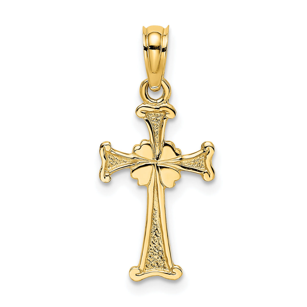 14K 4-Leaf Clover Cross Charm-K8337