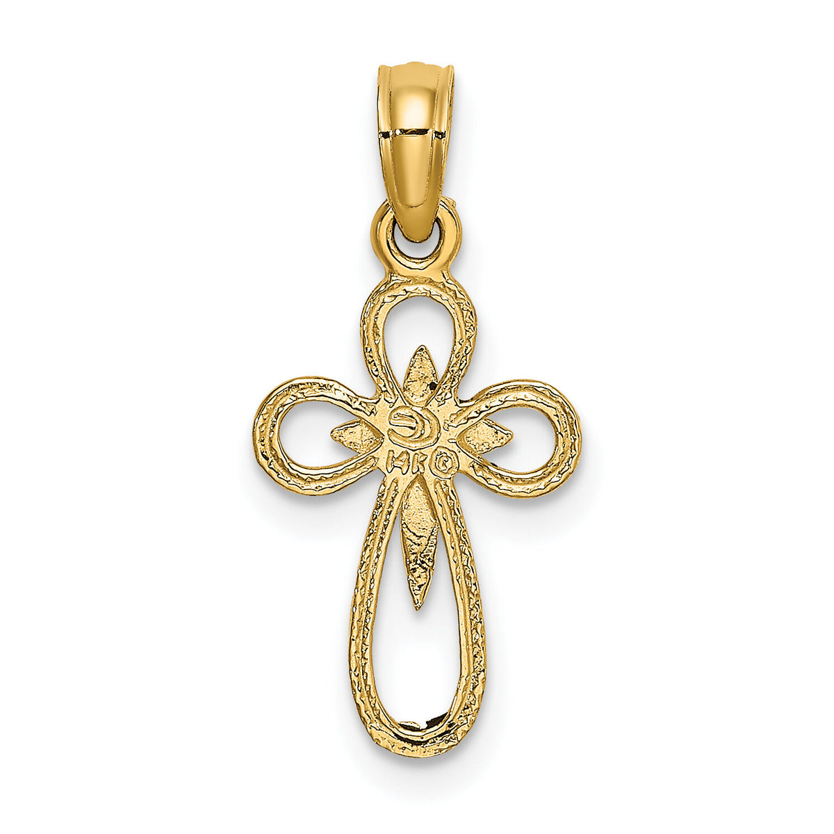 14K Cut-Out Cross w/ Small Interior Cross Charm-K8338