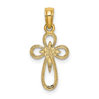 14K Cut-Out Cross w/ Small Interior Cross Charm-K8338