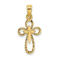 14K Cut-Out Cross w/ Small Interior Cross Charm-K8338