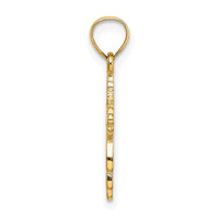 14K Solid Polished and Textured Cross Charm-K8340