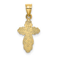 14K Solid Polished and Textured Cross Charm-K8340