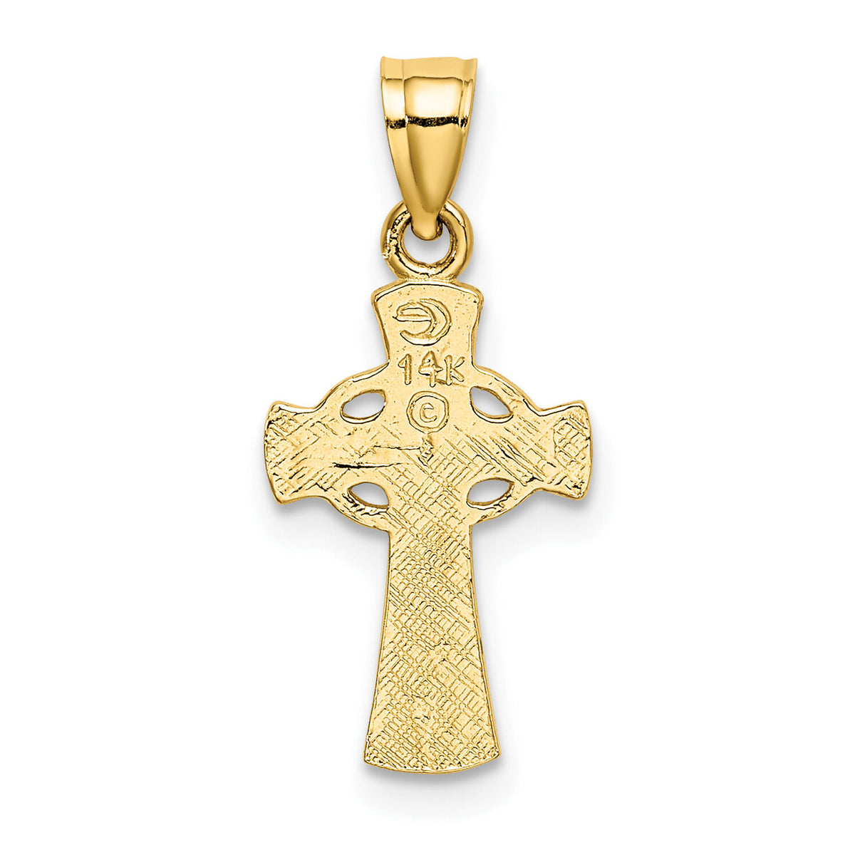 14K Solid Cross w/ Eternity Rings Cross Charm-K8343