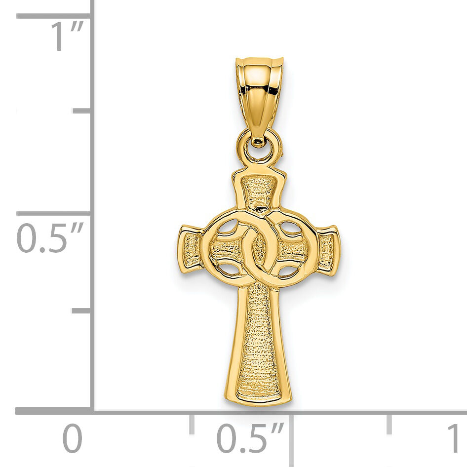 14K Solid Cross w/ Eternity Rings Cross Charm-K8343