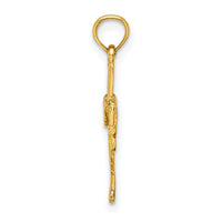 14K Cross w/ Drape Charm-K8344