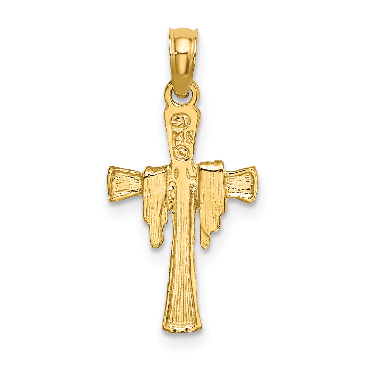14K Cross w/ Drape Charm-K8344