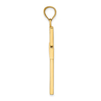 14K Polished Large Block Cross w/Open Back Charm-K8347