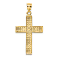 14K Polished Large Block Cross w/Open Back Charm-K8347